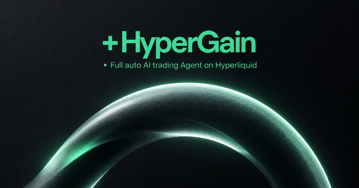 HyperGain.io official flyer — Hyperliquid AI crypto trading agent (not a supplement brand)